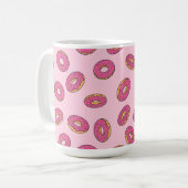 Pink Sprinkle Donut Muster Kaffeetasse (Vorderseite Links)