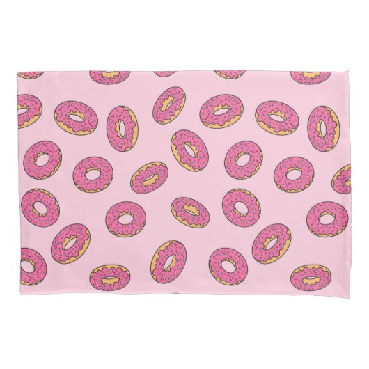 Pink Sprinkle Donut Muster Kissenbezug (Vorderseite-Links)