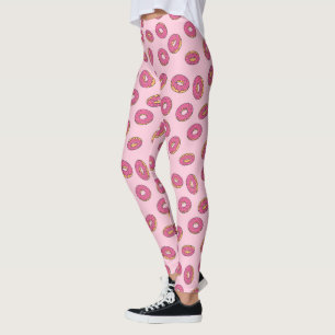 Pink Sprinkle Donut Muster Leggings