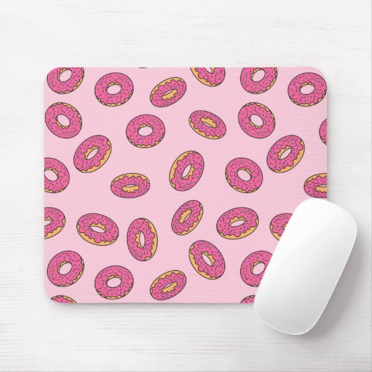 Pink Sprinkle Donut Muster Mousepad (Mit Mouse)