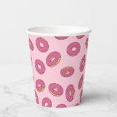 Pink Sprinkle Donut Muster Pappbecher (Rückseite)