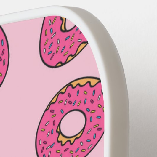 Pink Sprinkle Donut Muster Pickleball Schläger (Linke Seite)
