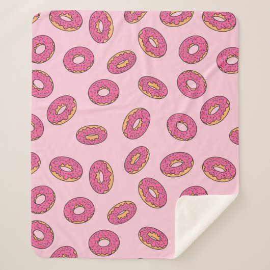 Pink Sprinkle Donut Muster Sherpadecke (Vorderseite)