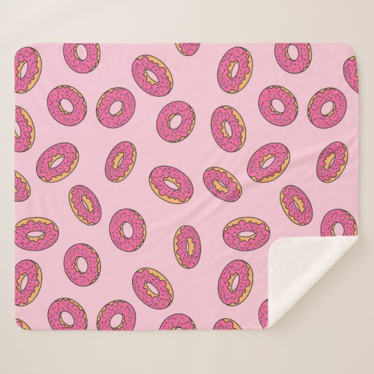Pink Sprinkle Donut Muster Sherpadecke (Vorderseite (Horizontal))