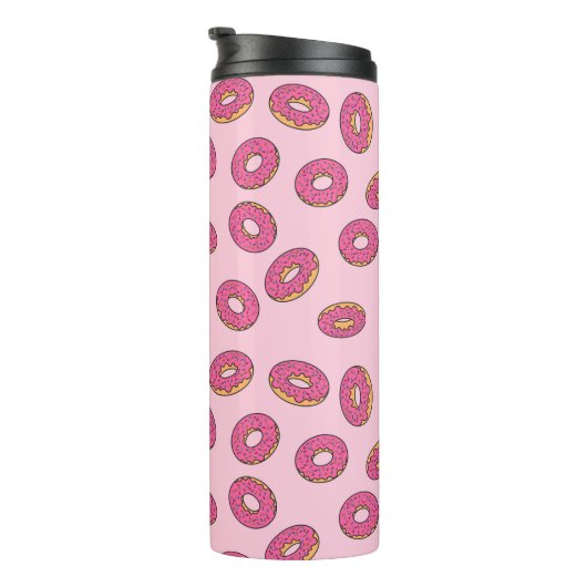 Pink Sprinkle Donut Muster Thermosbecher (Nach rechts gedreht)
