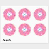 Pink Sprinkle Donut Party Stickers (Blatt)