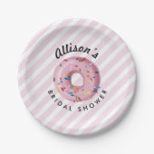 Pink Sprinkle Donut Shop Papierplatte Pappteller (Vorderseite)