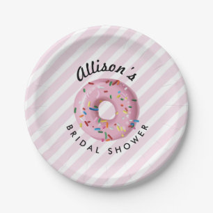 Pink Sprinkle Donut Shop Papierplatte Pappteller