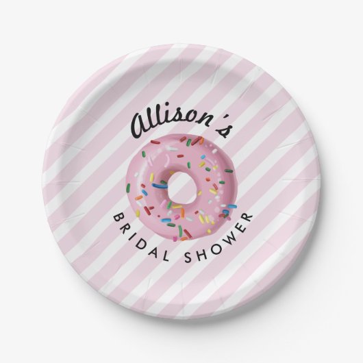 Pink Sprinkle Donut Shop Papierplatte Pappteller (Vorderseite)