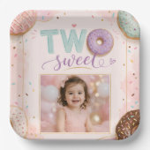 Pink Sprinkle Donut Thema Pappteller (Vorderseite)