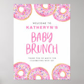 Pink Sprinkle Donuts Baby Brunch Willkommen Poster (Vorne)