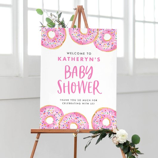 Pink Sprinkle Donuts Kinderdusche Empfang Poster
