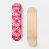 Pink Sprinkle Donuts Mädchen Hot Pink Custom Skateboard (Vorderseite)