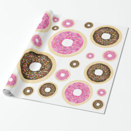 Pink Sprinkle Donuts Moderner Geburtstagsparty Spa Geschenkpapier