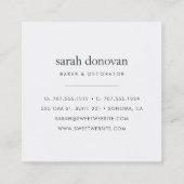 Pink Sprinkle Doughnut Quadratische Visitenkarte (Rückseite)