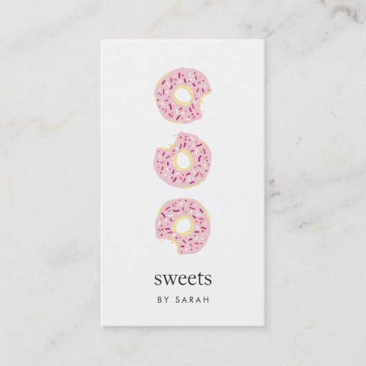 Pink Sprinkle Doughnut Visitenkarte (Vorderseite)