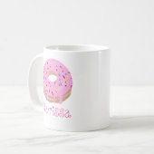 Pink Sprinklerl Donut und Name Kaffee Kaffeetasse (Vorderseite Links)