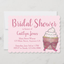 Pink Sprinkles Cupcake Hochzeitstorte Brautparty Einladung