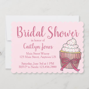 Pink Sprinkles Cupcake Hochzeitstorte Brautparty Einladung
