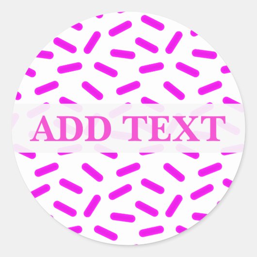 Pink Sprinkles Muster Custom Runder Aufkleber (Vorderseite)