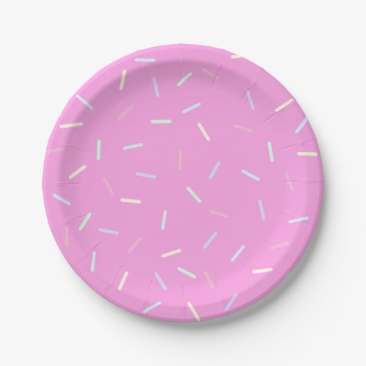 Pink Sprinkles Print Paper Plate Pappteller (Vorderseite)