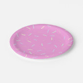 Pink Sprinkles Print Paper Plate Pappteller (Schrägansicht)