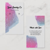 Pink Spritzer Necklace Erring Schmuck bemalt Visitenkarte (Vorne/Hinten)