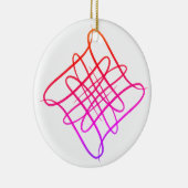 Pink Square Doodle Mandala #11 Keramik Ornament (Rechts)