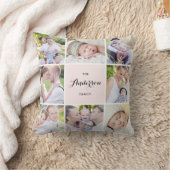 Pink Square Family Foto Collage Pillow Kissen (Decke)