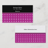 Pink Square Pattern Visitenkarte (Vorne/Hinten)