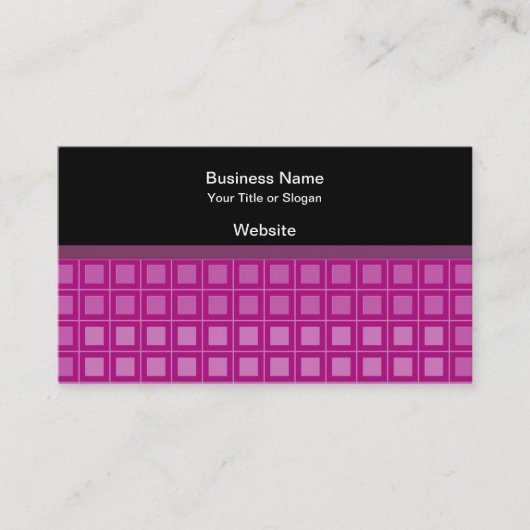 Pink Square Pattern Visitenkarte (Vorderseite)