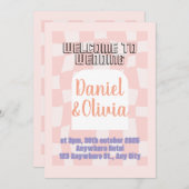 Pink Square Wedding Einladung (Vorne/Hinten)