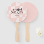 Pink Square Wedding Fächer (Vorne und Hinten)