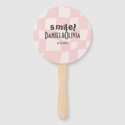 Pink Square Wedding Fächer (Vorderseite)