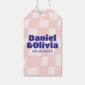 Pink Square Wedding Geschenkanhänger (Vorderseite)