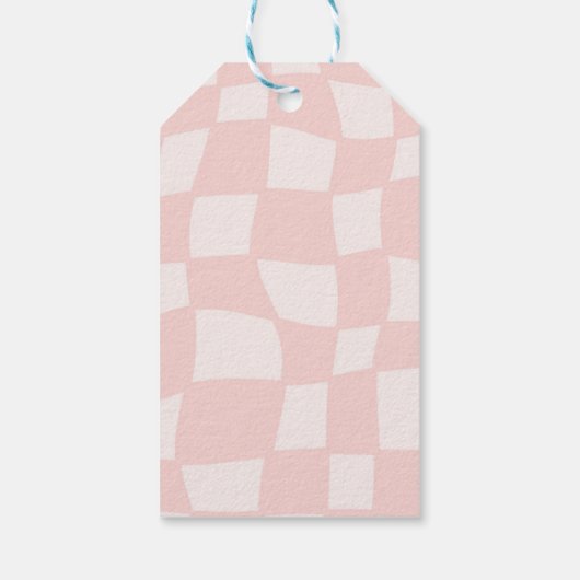 Pink Square Wedding Geschenkanhänger (Rückseite)