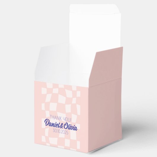 Pink Square Wedding Geschenkschachtel (Geöffnet)