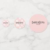 Pink Square Wedding Konfetti (Vorderseiten)