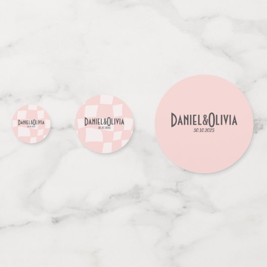 Pink Square Wedding Konfetti (Vorderseiten)