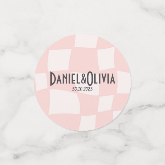 Pink Square Wedding Konfetti (Klein Vorderseite)