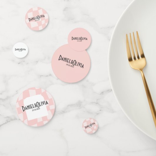 Pink Square Wedding Konfetti (Gruppe)