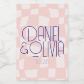 Pink Square Wedding Lebensmitteletikett (Einzelnes Label)