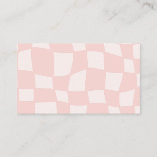 Pink Square Wedding Visitenkarte (Rückseite)