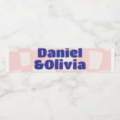 Pink Square Wedding Wasserflaschenetikett (Einzelnes Label)