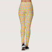 Pink Squares Muster Frühlingsfarben Leggings (Rückseite)
