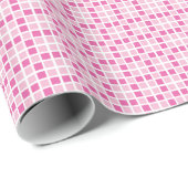 Pink Squares Muster Geschenkpapier (Rolleneckpunkt)