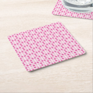 Pink Squares Muster Rechteckiger Pappuntersetzer