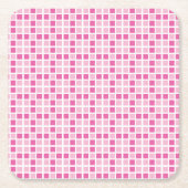 Pink Squares Muster Rechteckiger Pappuntersetzer (Vorderseite)