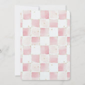 Pink Squares Tropical Gold Palm Tree Brautparty Einladung (Rückseite)