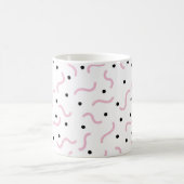 Pink Squiggles und Black Dots Memphis Muster Kaffeetasse (Mittel)